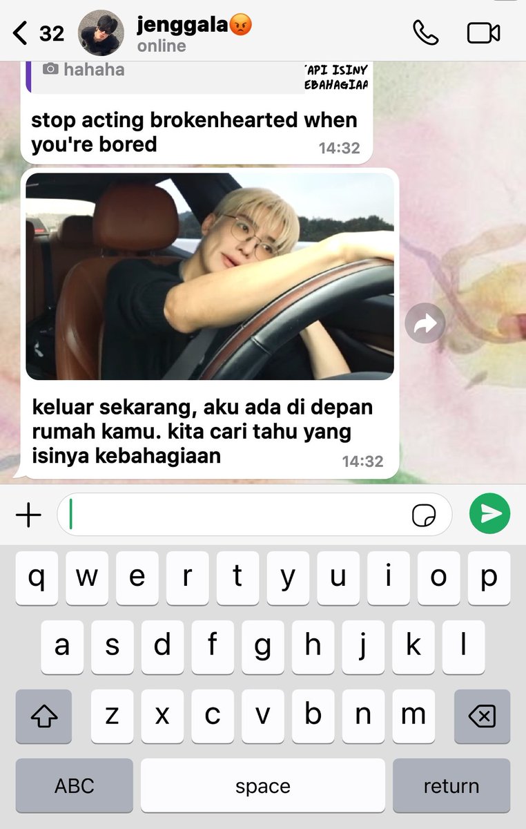 #jeza : acting brokenhearted 
—
jaehyun few tweets