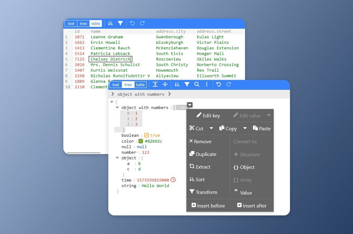 MadeWithSvelte's tweet photo. svelte-jsoneditor is a web-based tool #madewithsvelte to view, edit, format, transform & validate JSON ✅ - https://t.co/7cCg85d11J https://t.co/Zv8o7rY4je