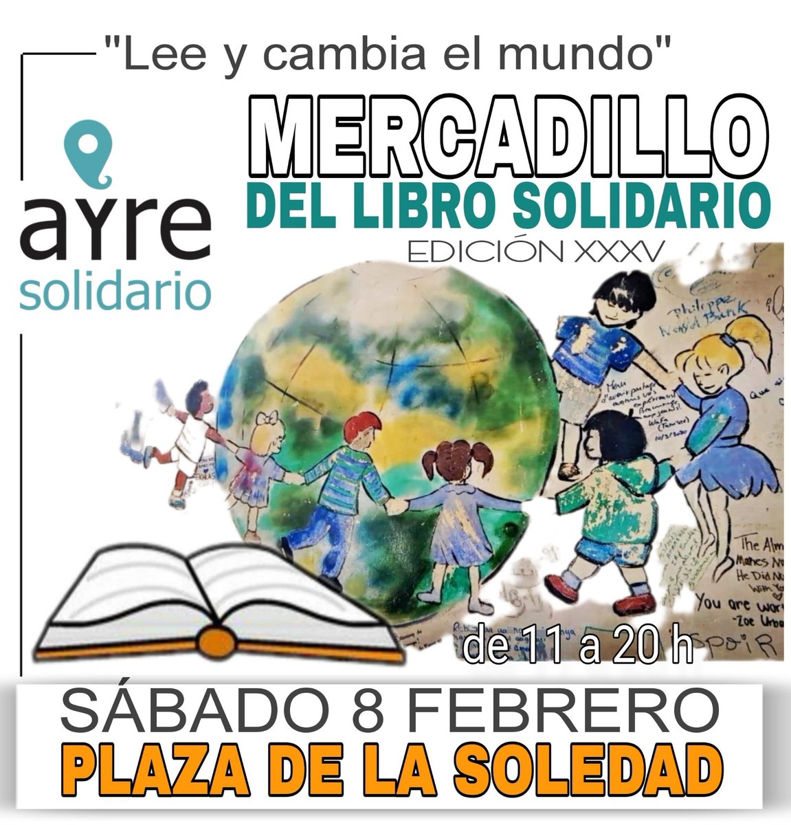 ¡Volvemos! El primer Mercadillo del Libro Solidario de 2025 te espera el próximo sábado, 8 de febrero, en la Plaza de la Soledad para poder seguir llevando nuestros proyectos de cooperación a quién mas lo necesita.
Gracias por compartir y por acompañarnos en el camino❤️❤️