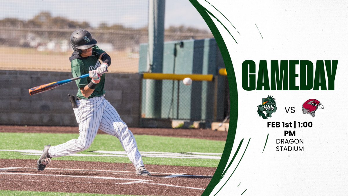 🚨GAMEDAY🚨

Its finally here! Come out to the ballpark and get an early look at your 2025 Dragons as we take on the Stevens Falcons for the first scrimmage of the year. 
#AAAO #Family 
<a href="/swisd_athletics/">SWISD Athletics</a> <a href="/SASWAthletics/">SWHS Athletics</a> <a href="/rcaudiosports/">RC Audio Sports</a>