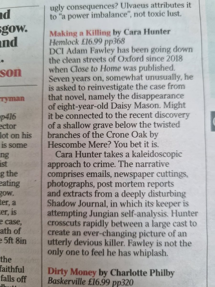Cara Hunter (@carahunterbooks) on Twitter photo Absolutely thrilled to be in today's <a href="/thetimes/">The Times and The Sunday Times</a> crime round-up!
<a href="/fictionpubteam/">HarperFiction PR</a> <a href="/HarperFiction/">HarperFiction</a> <a href="/WmMorrowBooks/">William Morrow</a> Absolutely thrilled to be in today's <a href="/thetimes/">The Times and The Sunday Times</a> crime round-up!
<a href="/fictionpubteam/">HarperFiction PR</a> <a href="/HarperFiction/">HarperFiction</a> <a href="/WmMorrowBooks/">William Morrow</a>