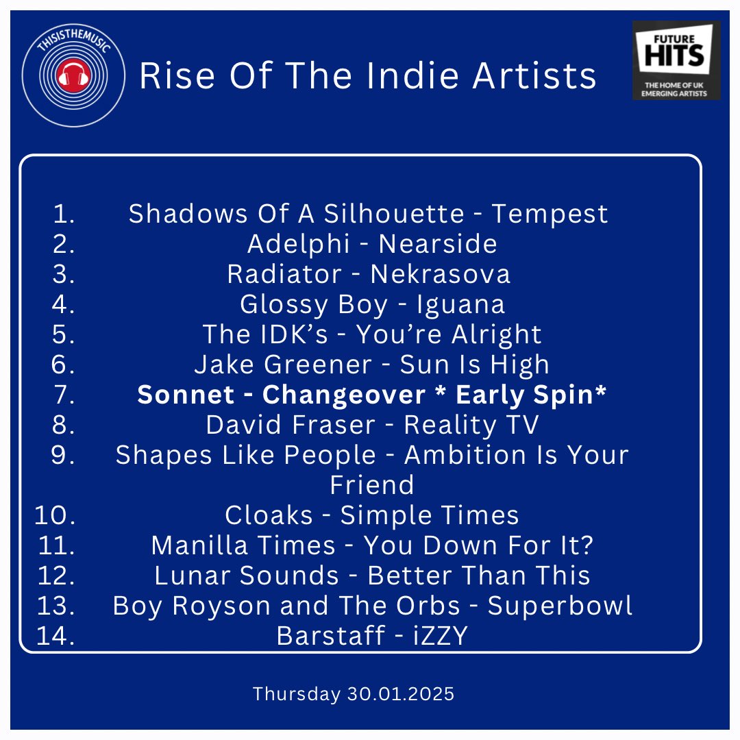 ThisIsTheMusic_ (@thisisthemusic2) on Twitter photo Missed the show? It’s on demand now!
@TheShadowsofaS1 Adelphi Radiator <a href="/glossyboymusic/">Glossy Boy Music</a> <a href="/IDKs_The/">The IDK's</a> Jake Grenner <a href="/sonnetbanduk/">Sonnet.</a> David Fraser <a href="/ShapesLike/">shapes like people</a> <a href="/CLOAKSBAND/">Cloaks</a> <a href="/ManillaTimes/">Manilla Times</a> <a href="/lunarsoundsband/">Lunar Sounds</a> Boy Royson & The Orbs <a href="/barstaffband/">BARSTAFF</a>
mixcloud.com/futurehitsradi…
#NewMusic2025 Missed the show? It’s on demand now!
@TheShadowsofaS1 Adelphi Radiator <a href="/glossyboymusic/">Glossy Boy Music</a> <a href="/IDKs_The/">The IDK's</a> Jake Grenner <a href="/sonnetbanduk/">Sonnet.</a> David Fraser <a href="/ShapesLike/">shapes like people</a> <a href="/CLOAKSBAND/">Cloaks</a> <a href="/ManillaTimes/">Manilla Times</a> <a href="/lunarsoundsband/">Lunar Sounds</a> Boy Royson & The Orbs <a href="/barstaffband/">BARSTAFF</a>
mixcloud.com/futurehitsradi…
#NewMusic2025