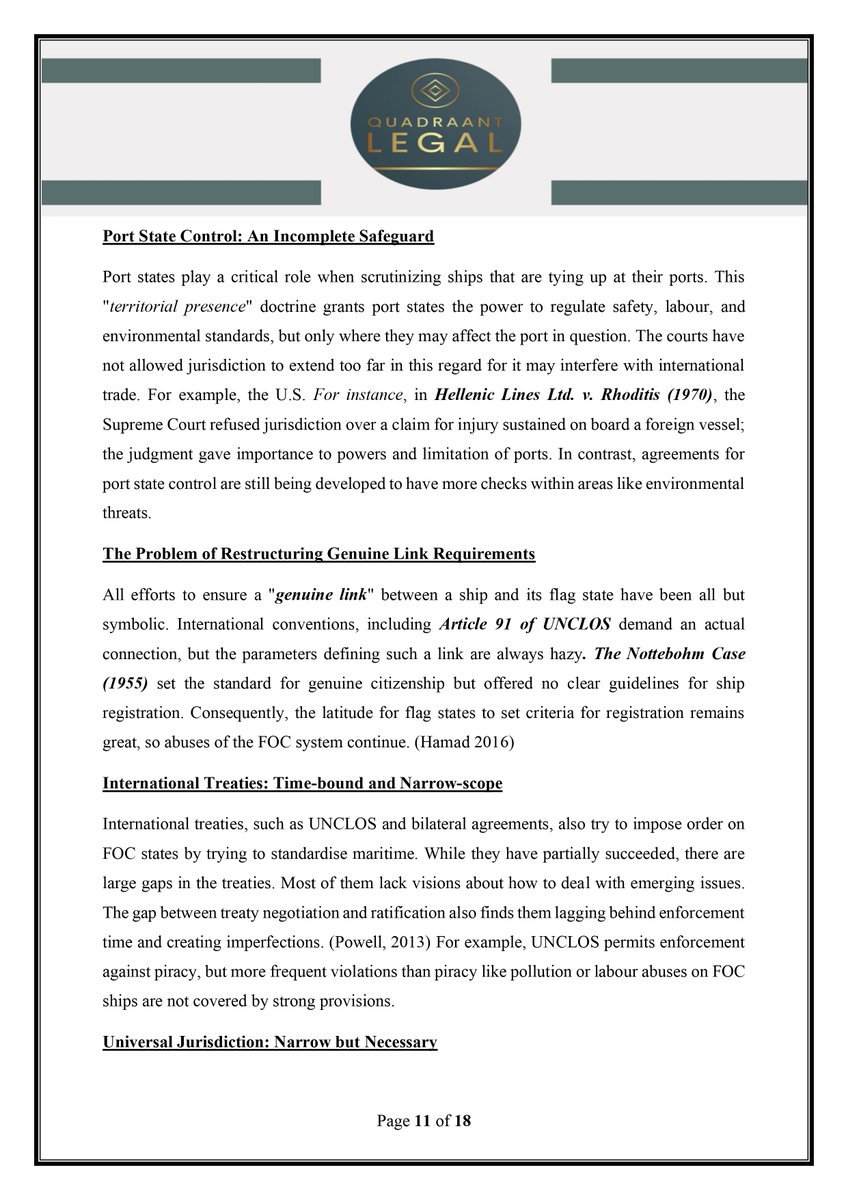 QuadraantLegal's tweet photo. The paper also highlights the impact of the COVID-19 pandemic on seafarers' rights and the challenges of enforcing international maritime law.  Join the conversation on how to create a more just and sustainable maritime industry. https://t.co/uhIpeoRXfc
