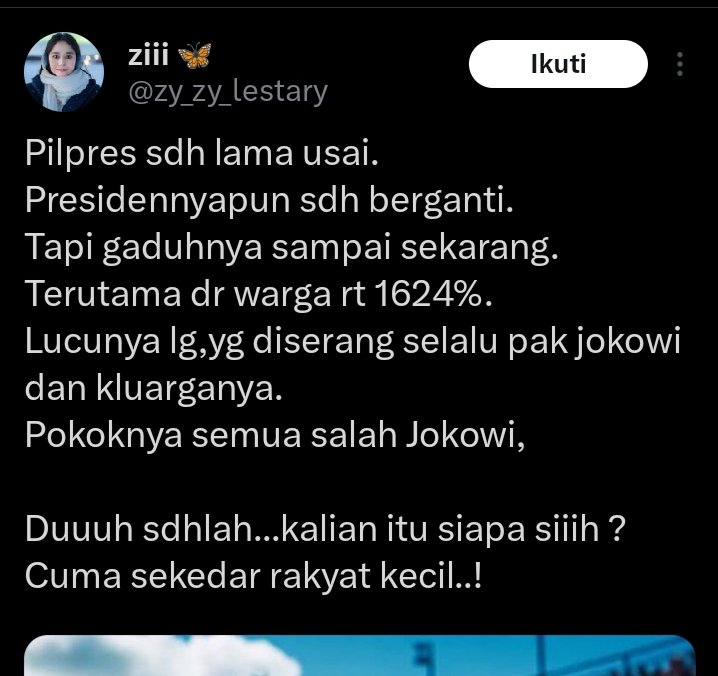 Rakyat kecil lebih mulia daripada penjilat, karena kasta terendah yang paling hina di medsos dan masyarakat adalah penjilat sepertimu <a href="/zy_zy_lestary/">ziii 🦋</a> !