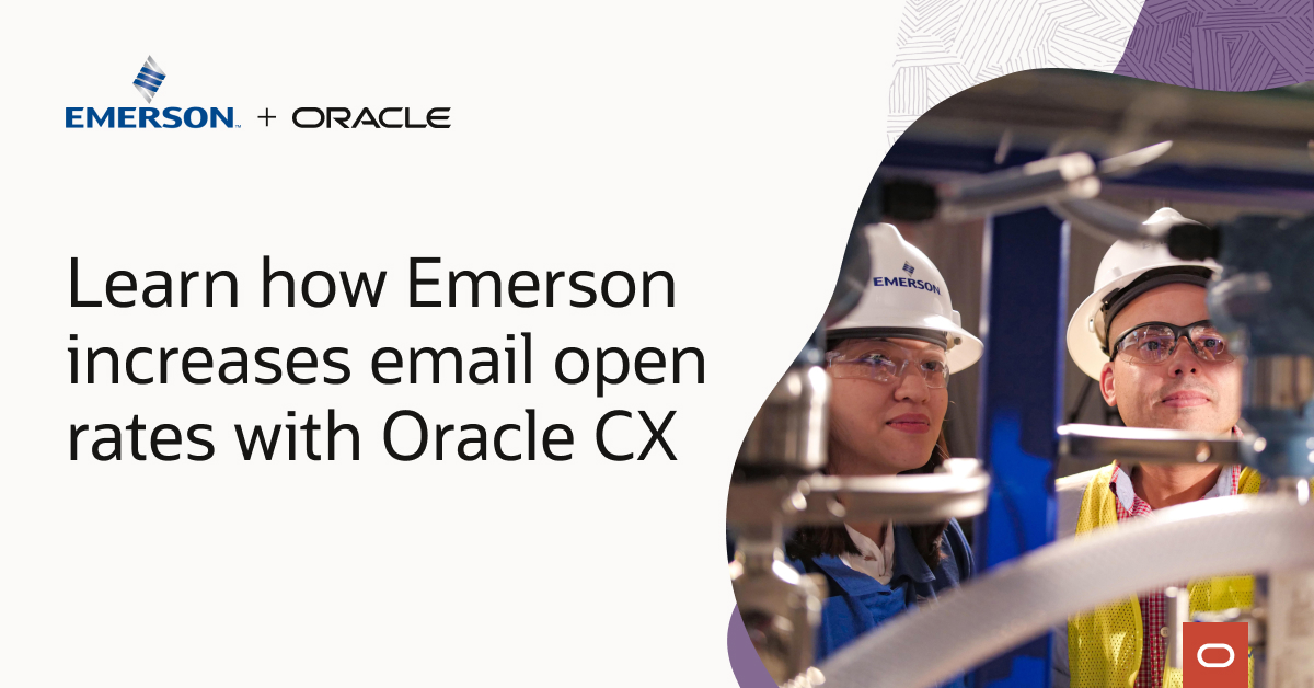 Discover how <a href="/Emerson_News/">Emerson</a> uses Oracle Unity Customer Data Platform to better understand and support their customers. social.ora.cl/6013xorVZ #CDP #OracleUnity #OracleEloqua #MarketingAutomation