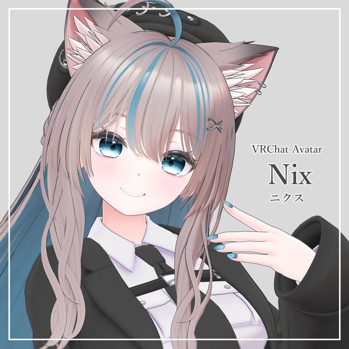 「VRChat用新作アバター『ニクス』販売開始しました!『ニクス -Nix-』オリ」|寺井のイラスト