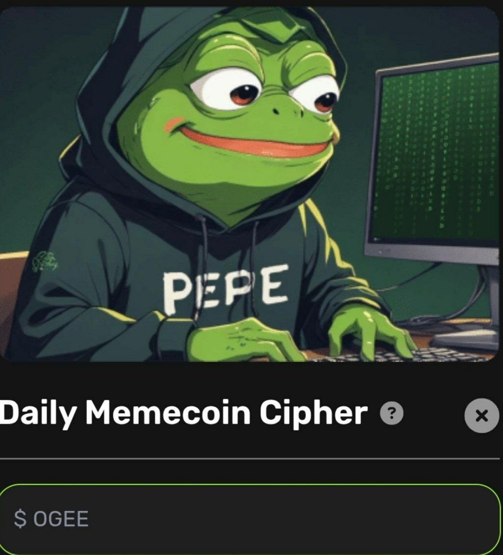 MissyOgo's tweet image. MemesLab Daily Cipher 

Date: 01/02/2025 

Answer ➡️ OGEE 

#Memelabs#MEMECOIN 
#DAILYCIPHER