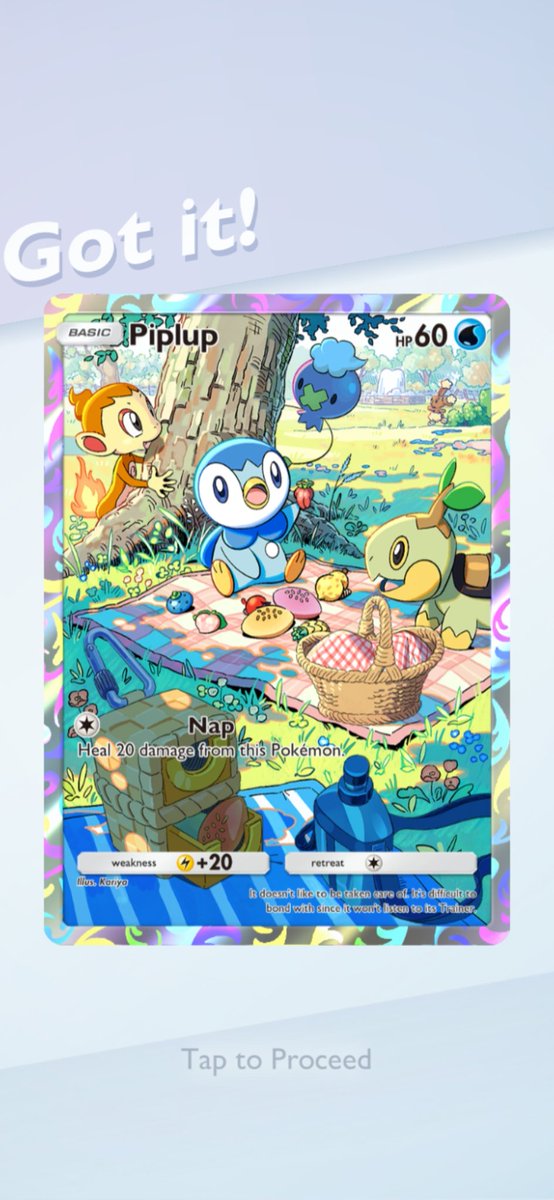 Meganium_Master's tweet photo. Look at Piplup!!! Just look at this happy little guy enjoying his picnic with his friends. Amazing!!! ##PokemonTCG ##PokemonTCGPocket https://t.co/nm1H0OY2Gl