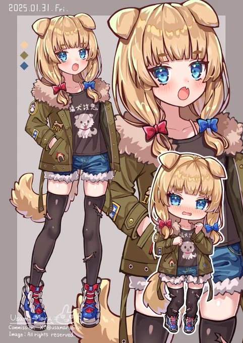 犬耳の女の子完成! #創作  #イラスト 