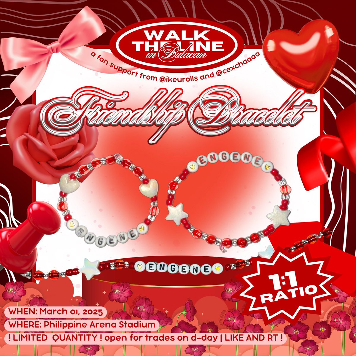 cexchaaaa's tweet photo. handmade friendship bracelet °❀⋆.ೃ࿔*:･
fan support by @ikeurolls &amp; @cexchaaaa 🧸

🗓️ March 1, 2025

꩜ like &amp; rt | following (optional - for loc purposes)
꩜ 1:1 ratio | vv limited quantity 
꩜ open for d-day trades 🩷

#WALKTHELINE_IN_BULACAN https://t.co/0J5KEdf8ba