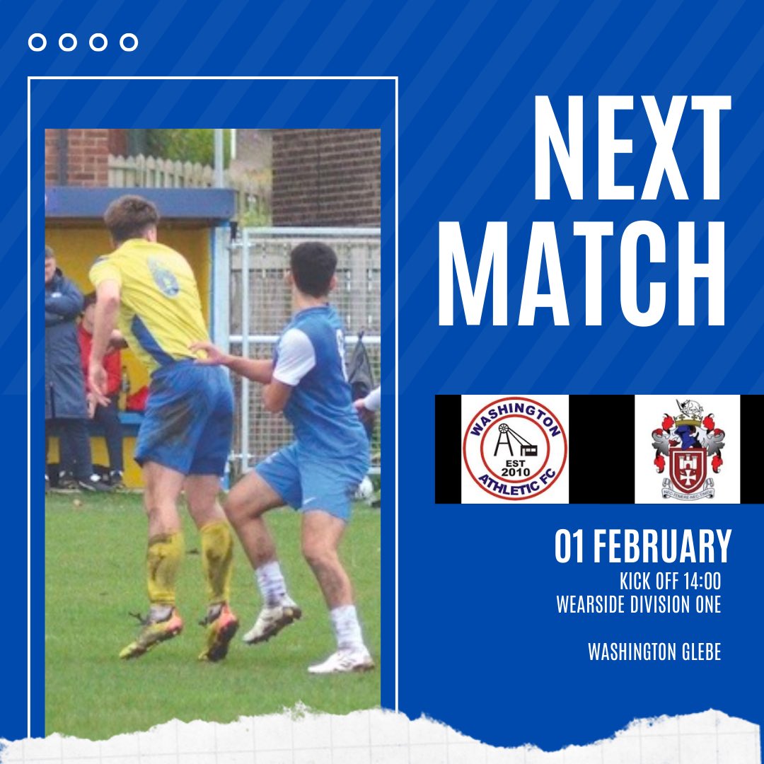 Todays game (A) 

Washington Athletic FC
Wearside Division One
KO: 14:00 

Updates from the game here…