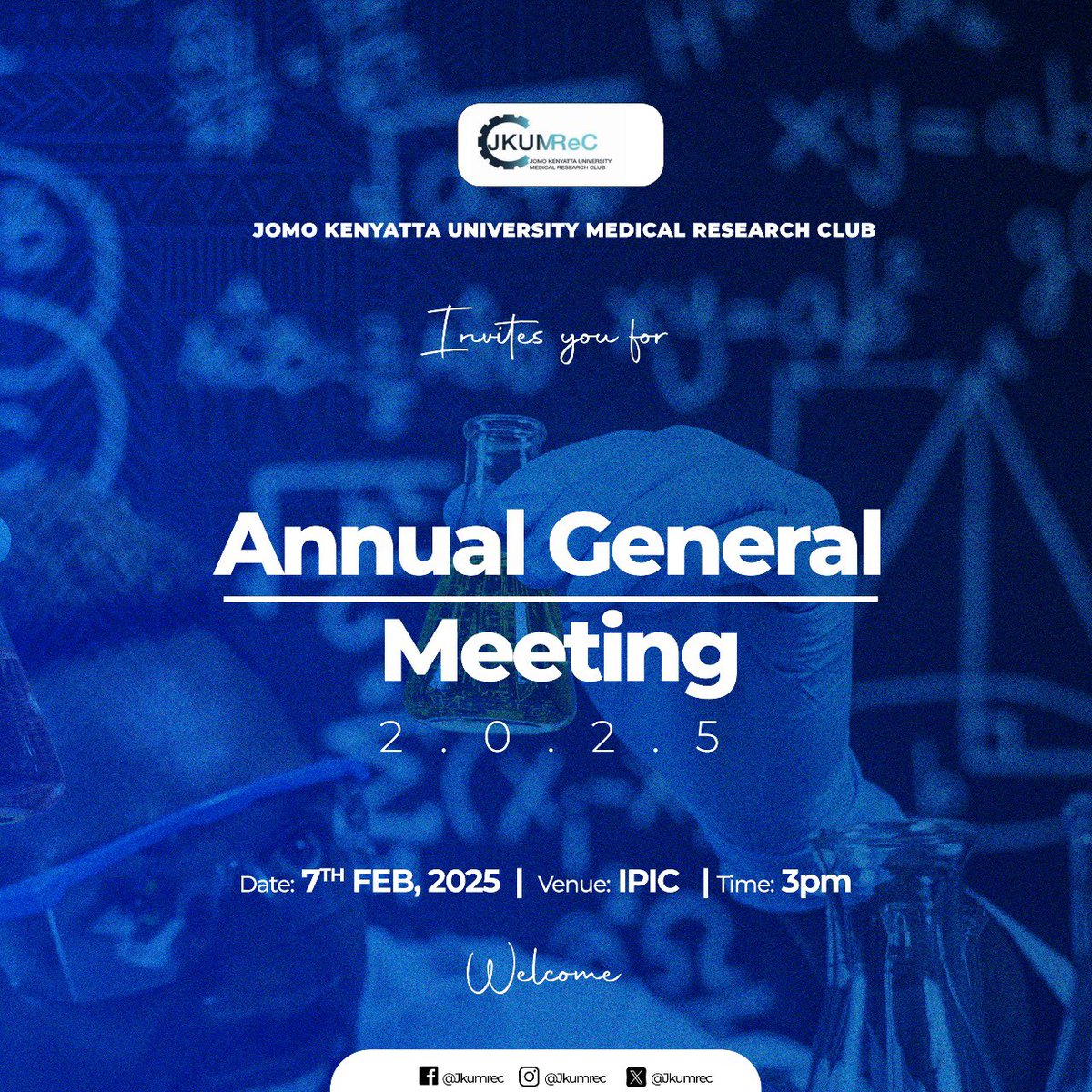 JKUAT Medical Research Club (@jkumrec) on Twitter photo ✨We are pleased to invite you to attend our Annual General Meeting (AGM), which will be held on:
📅 Date: 7 February 2025
📍 Venue: IPIC
⏰ Time: 3PM
⭐️Your presence is highly valued as we will be discussing key updates, financial reports, and future plans🚀. ✨We are pleased to invite you to attend our Annual General Meeting (AGM), which will be held on:
📅 Date: 7 February 2025
📍 Venue: IPIC
⏰ Time: 3PM
⭐️Your presence is highly valued as we will be discussing key updates, financial reports, and future plans🚀.