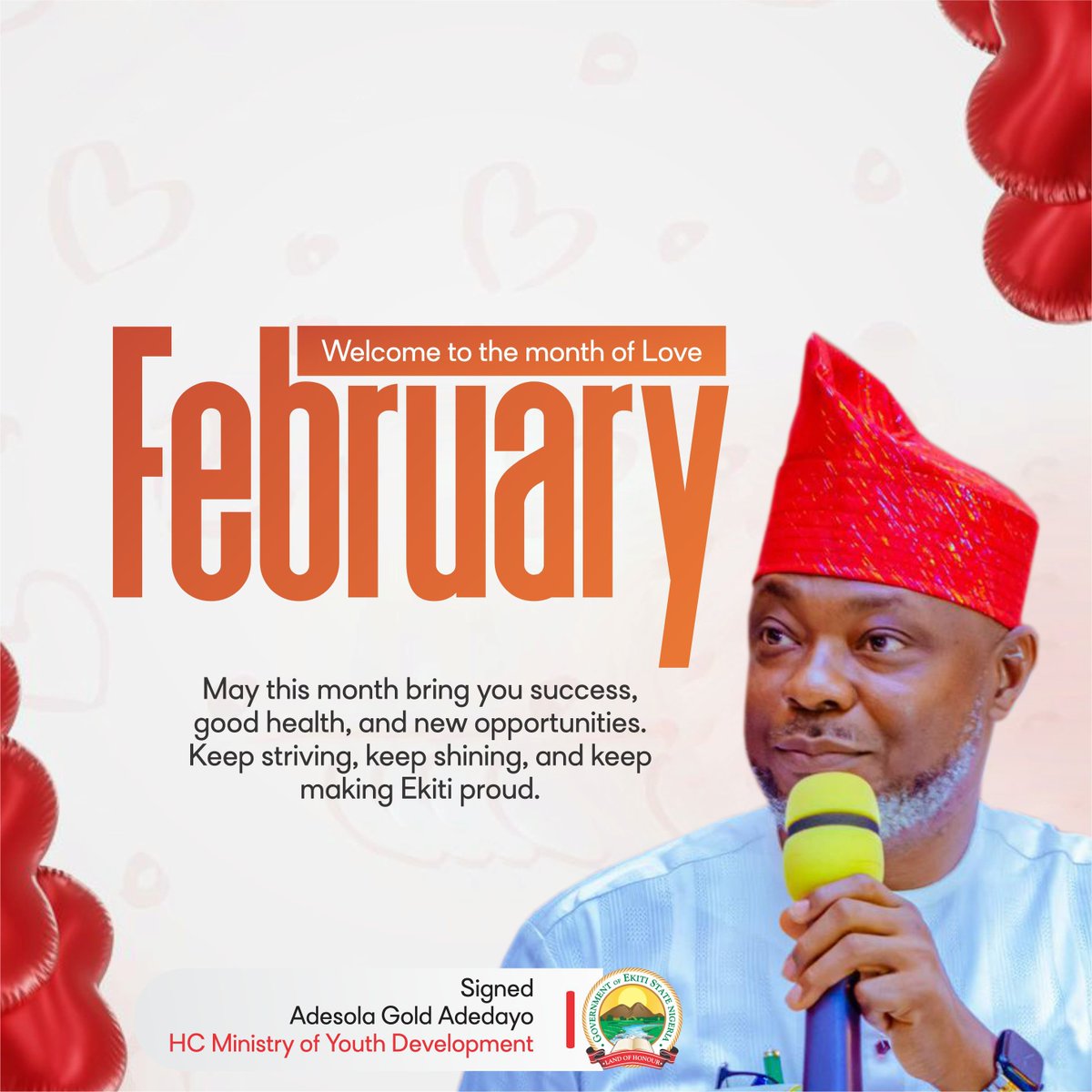 MinofyouthEKSG's tweet photo. Ekiti Kete Youth!

Wishing you a month filled with success, progress, and new achievements.

Happy New Month!

Signed 
Adesola Gold Adedayo
HCYD

#BAO4+4
#BAO4YOUTH
#GO4GOLD https://t.co/qnGYvYPffL