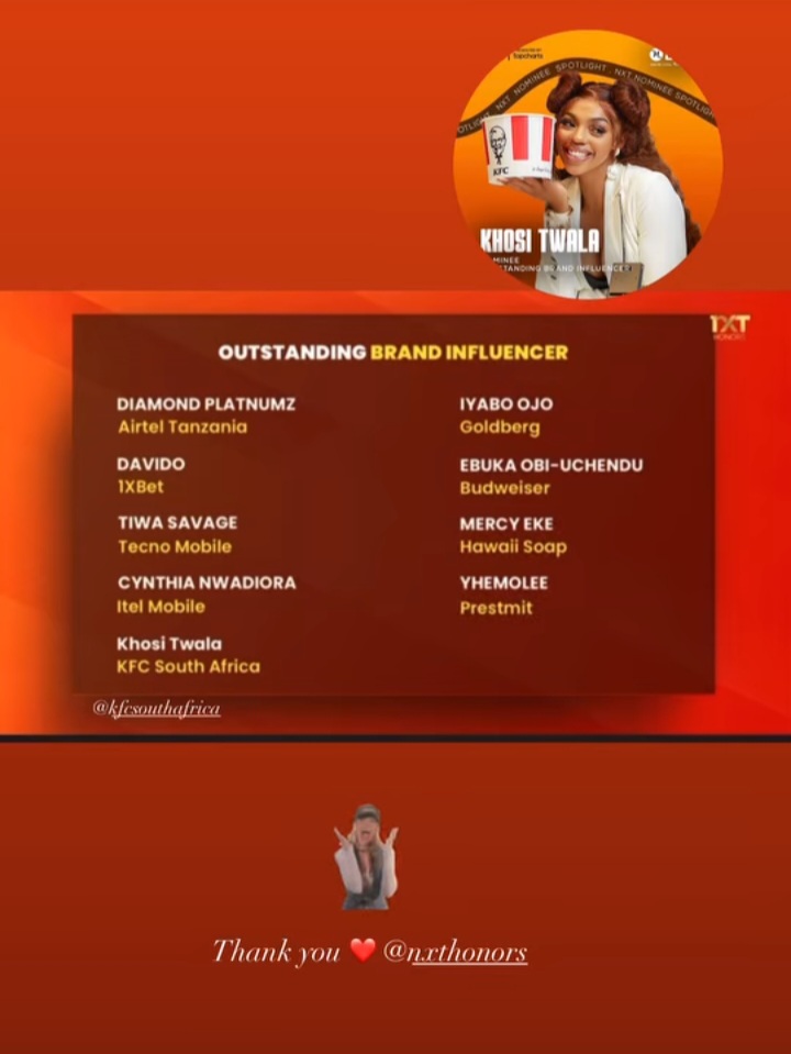 ZamahlubiVkr's tweet photo. Our very own conqueror  @RealKhosiTwala came out tops from the strongest category!My everyday prayer is whatever God bestowed upon Khosi locate me someday 🙏 We love you babes ❤️

KHOSI TWALA X KFC 
CONGRATULATIONS KHOSI TWALA 
#KhosiTwala 
#KFCSA
#Activ https://t.co/de1ytFKFSJ