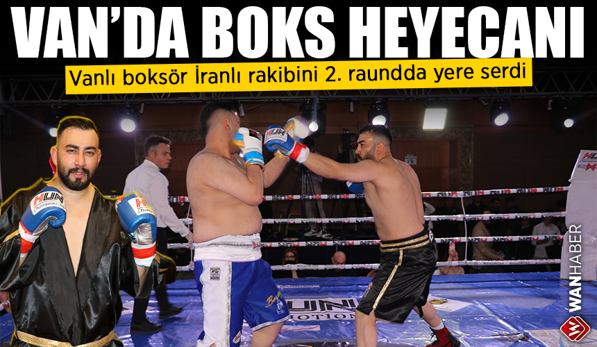 WanHaber's tweet photo. Van'da boks heyecanı! Vanlı boksör İranlı rakibini 2. raundda yere serdi https://t.co/HXqsE9prFG https://t.co/ISG7vflVeG