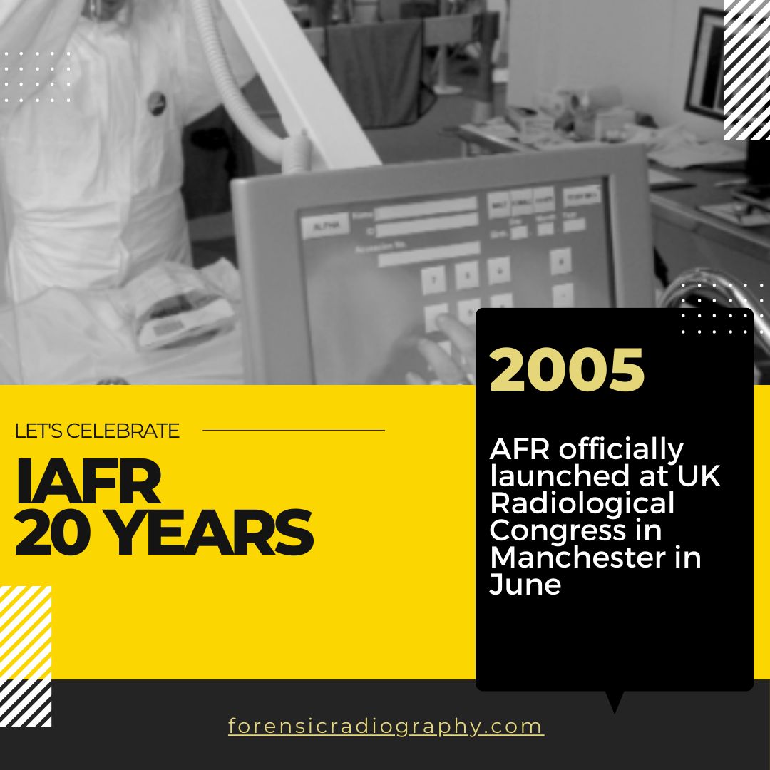 The IAFR turns 20 this year!
In 2005, the AFR officially launched at UK Radiological Congress in Manchester in June. There's plenty of history prior to this, you can check it at our websites "History" tab!