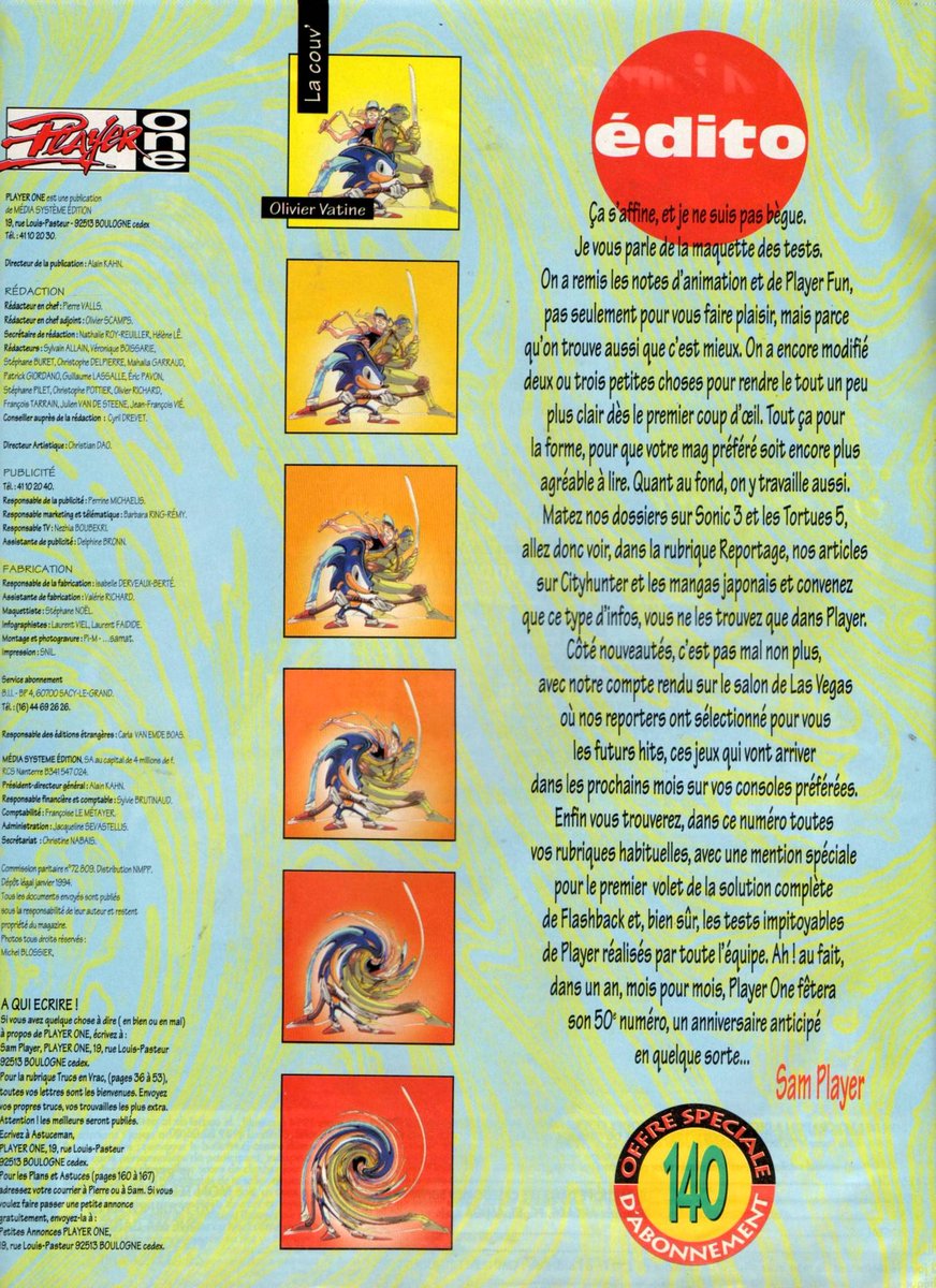 AllmightoFranky's tweet image. #Nostalgeek,bienvenue petit mois de février,du coup un #PlayerOne de février 1994,le n°39!La couv,l&apos;édito,le sommaire et la pub #ScoreGames! #retro #retrogaming #oldschool #80s #90s 1/5