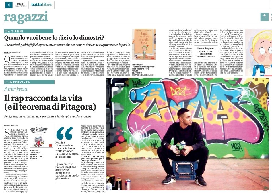 Federico Taddia (@federicotaddia) on Twitter photo "Chissà, frse se i miei prof avessero avuto un libro così non sarei scappato da scuola".
Il rap come linguaggi strumento di comunicazione, espressione di sé
Per #tuttolibri <a href="/la_stampa/">La Stampa Business Naming Expert</a> ho fatto una chiacchierata con @amirissaa sul libro "Rap in classe" @edizionierickson "Chissà, frse se i miei prof avessero avuto un libro così non sarei scappato da scuola".
Il rap come linguaggi strumento di comunicazione, espressione di sé
Per #tuttolibri <a href="/la_stampa/">La Stampa Business Naming Expert</a> ho fatto una chiacchierata con @amirissaa sul libro "Rap in classe" @edizionierickson