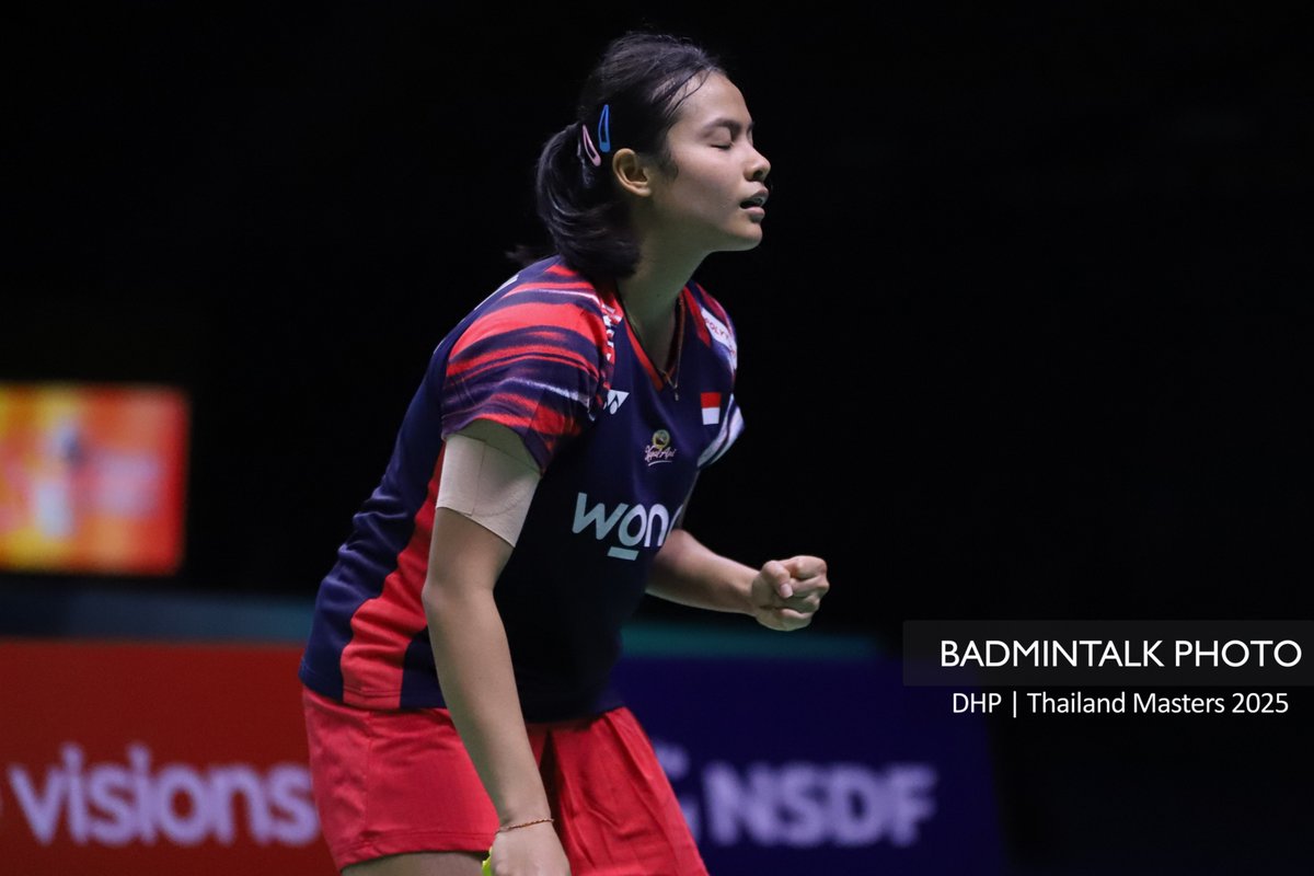 BadmintonTalk's tweet photo. YESS!! FINAL WORLD TOUR SERIES PERTAMA UNTUK KOMANG

#BadmintalkPhoto #ThailandMasters2025 https://t.co/tJCgO9WJGv