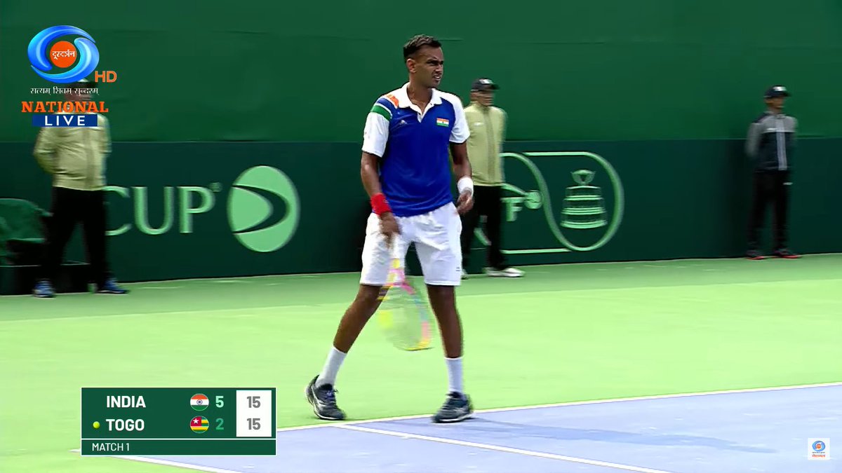 SportsArena1234's tweet photo. 🎾TEAM INDIA IS 2-0 UP AGAINST TOGO IN DAVIS CUP TIE

Sasikumar Mukund defeated Liova Ajavon🇹🇬 6-2, 6-1 in the first match of the Davis Cup - World Group I Play-off tie.

Ramkumar Ramanathan defeated Thomas Setodji🇹🇬  6-0, 6-2 in the 2nd match of the tie. https://t.co/qV4VYY8j5T