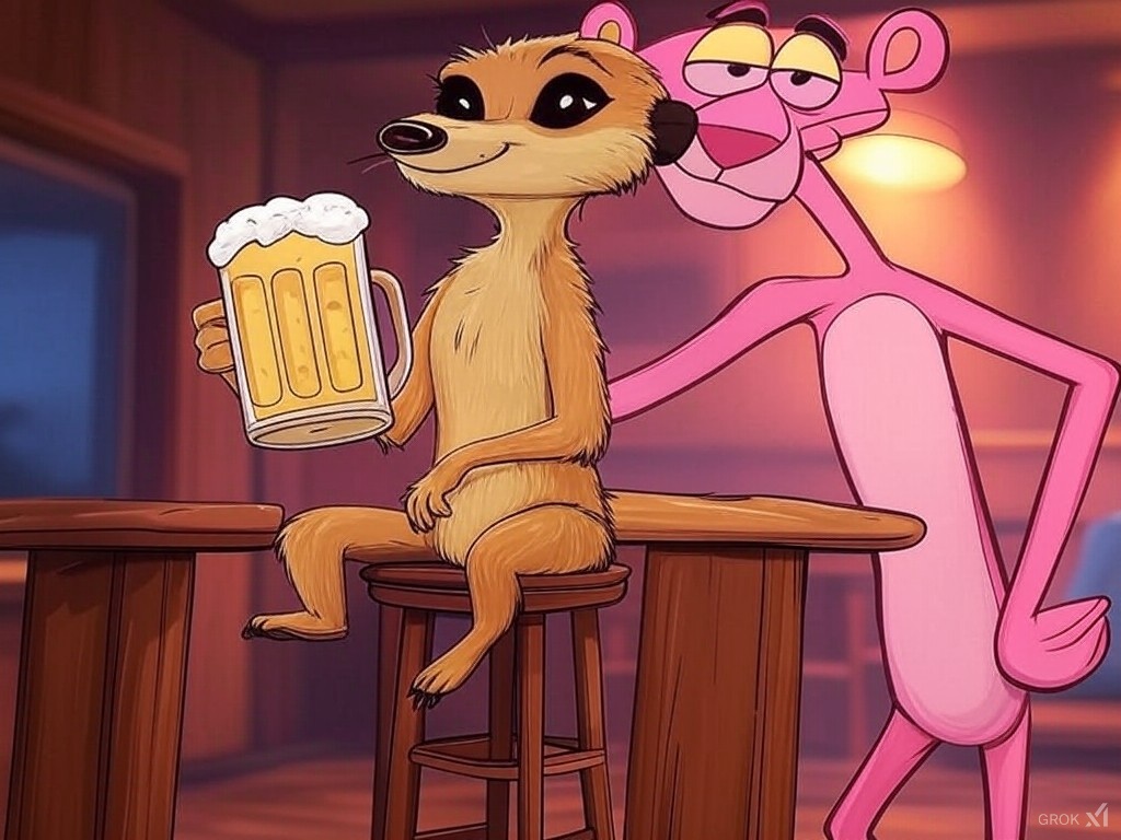 DeadMeerkat's tweet photo. Wonderful night with my friend Pink Panther https://t.co/PAeDwo5Hha