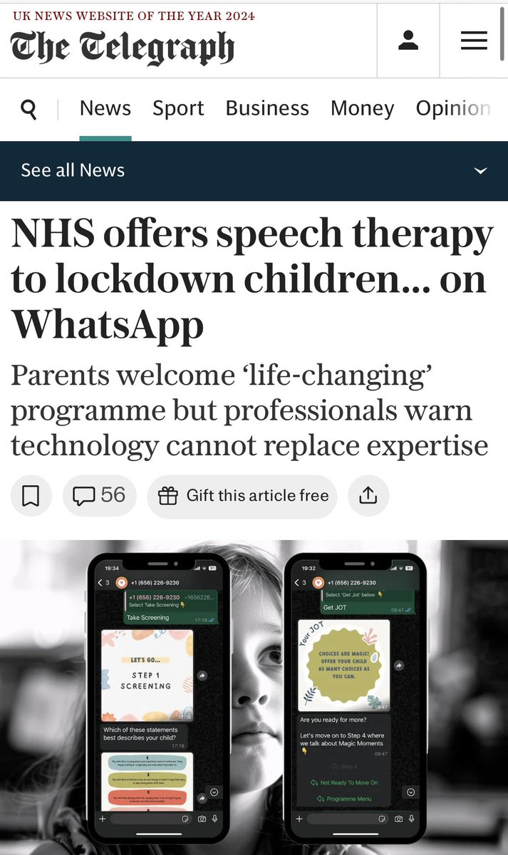 However well intentioned, an app cannot be a replacement for professional Speech &amp; Language therapy for children. The NHS must invest in face to face SLT. 
As <a href="/DaveR_Lichfield/">Dave for Lichfield, Burntwood & the Villages</a> MP said in parliament this week “25% of all children when they go to primary school have some form of