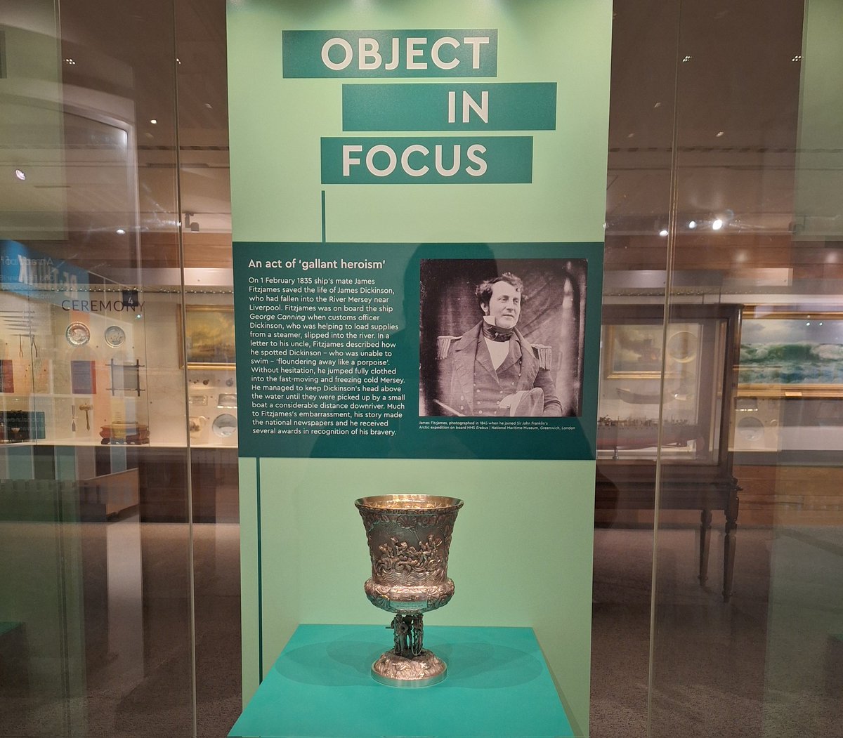 JamesFitzjames.com ⚓️ (@captfitzjamesrn) on Twitter photo For his saving a man from drowning, Fitzjames was awarded a silver cup, which you can now see at the <a href="/RMGreenwich/">Royal Museums Greenwich</a>! Read all about Fitzjames' brave act on my site.
jamesfitzjames.com/liverpool-1835/ For his saving a man from drowning, Fitzjames was awarded a silver cup, which you can now see at the <a href="/RMGreenwich/">Royal Museums Greenwich</a>! Read all about Fitzjames' brave act on my site.
jamesfitzjames.com/liverpool-1835/