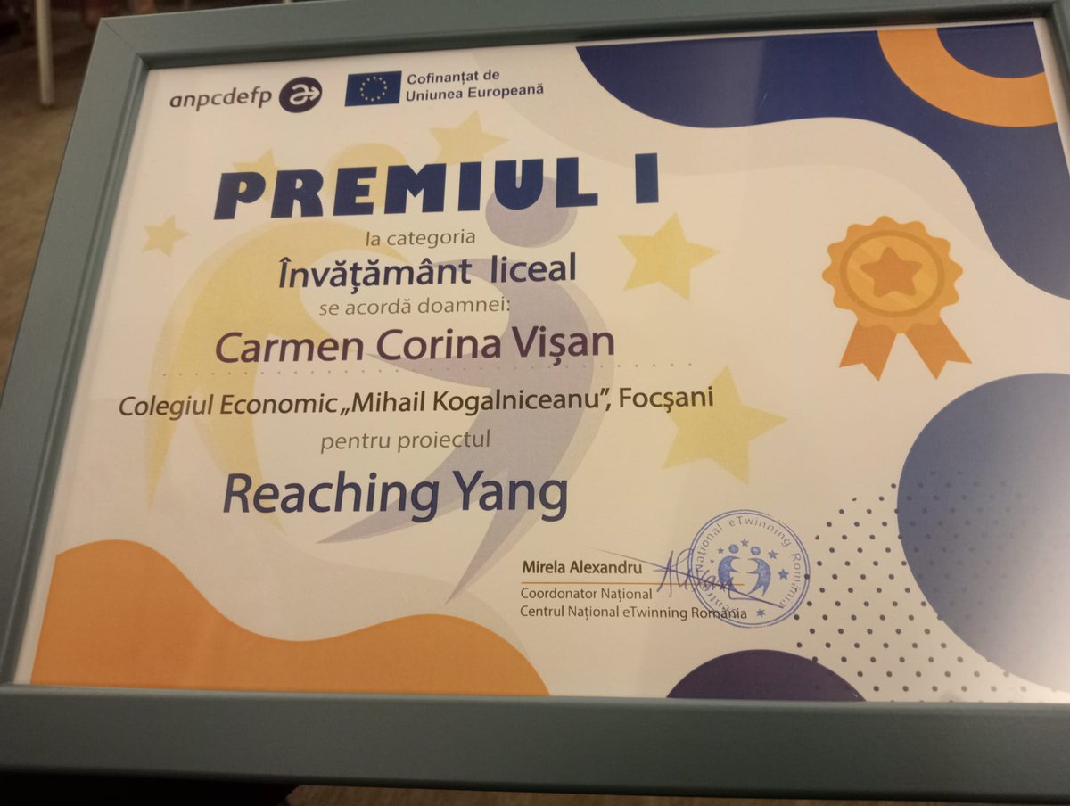 EuropePlusClub1's tweet photo. The eTwinning project Reaching Yang won First Prize at the 2024 eTwinning National Awards. 
#eTwinning 
#cemk 
#eTwinningNationalAwards2024

https://t.co/xxOn3VLoBj https://t.co/y6RWLEsdEi