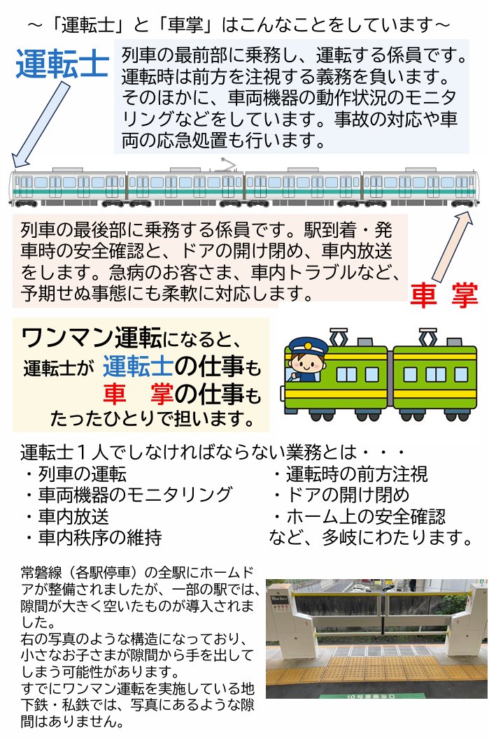 e_jtsu_Ayase's tweet photo. 私たちJR東日本輸送サービス労働組合は
#ワンマン運転 による安全・サービス低下のリスクを訴えています。

11月に続き、再びビラを配布します‼
皆さま、ぜひお会いしましょう‼

2月3日~5日 12:00~13:00
#綾瀬 #亀有 #金町 #松戸 #柏 駅前にて
#常磐線 #常磐線各駅停車

↓ 11月配布のビラ ↓ https://t.co/AWouigsYun