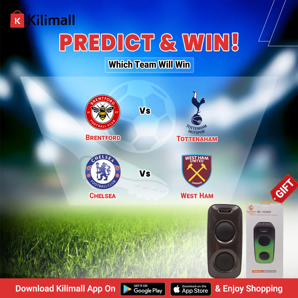 Kilimall's tweet photo. Predict & Win!
✅Predict which teams will win today from the two games.
✅Click this link>> https://t.co/k87hdK5hEL to follow Eurochef Store.
✅Be the FIRST to comment the right score and attach a screenshot showing you have followed the store to win!
#Kilimall #Eurochef #Euroken https://t.co/L4HWEGasXq