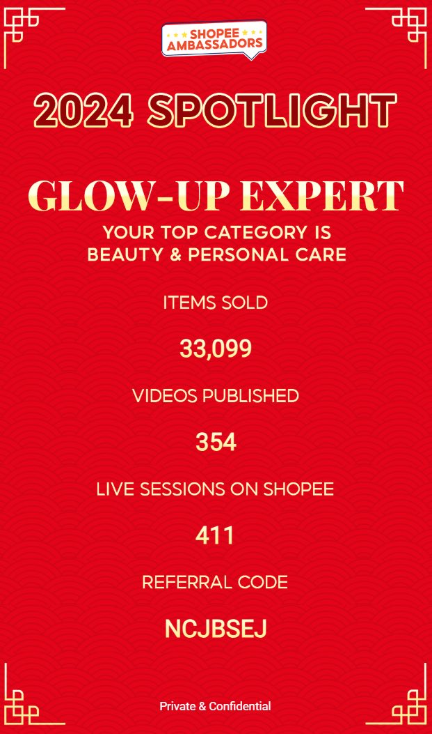 domcarlyli's tweet image. From “Ma, ano ulam to Ma, eto ulam”

Here’s my #Shopee2024Spotlight Thanks to #ShopeeAffiliateProgram, I’m excited to achieve even more with #ShopeePH in 2025 – join us and let's reach new heights together!  REGISTER HERE: affiliate.shopee.ph REFERRAL CODE: NCJBSEJ