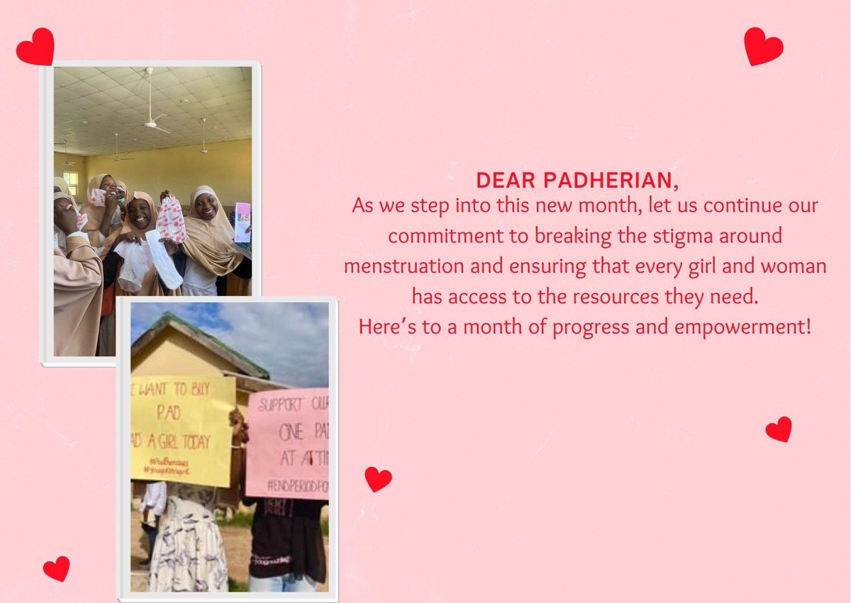 Pad_Her_'s tweet photo. Happy New Month PadHeriansss!!💖 i hope you are having a lovely start to your weekend #PadHer https://t.co/bdSXaypXOi