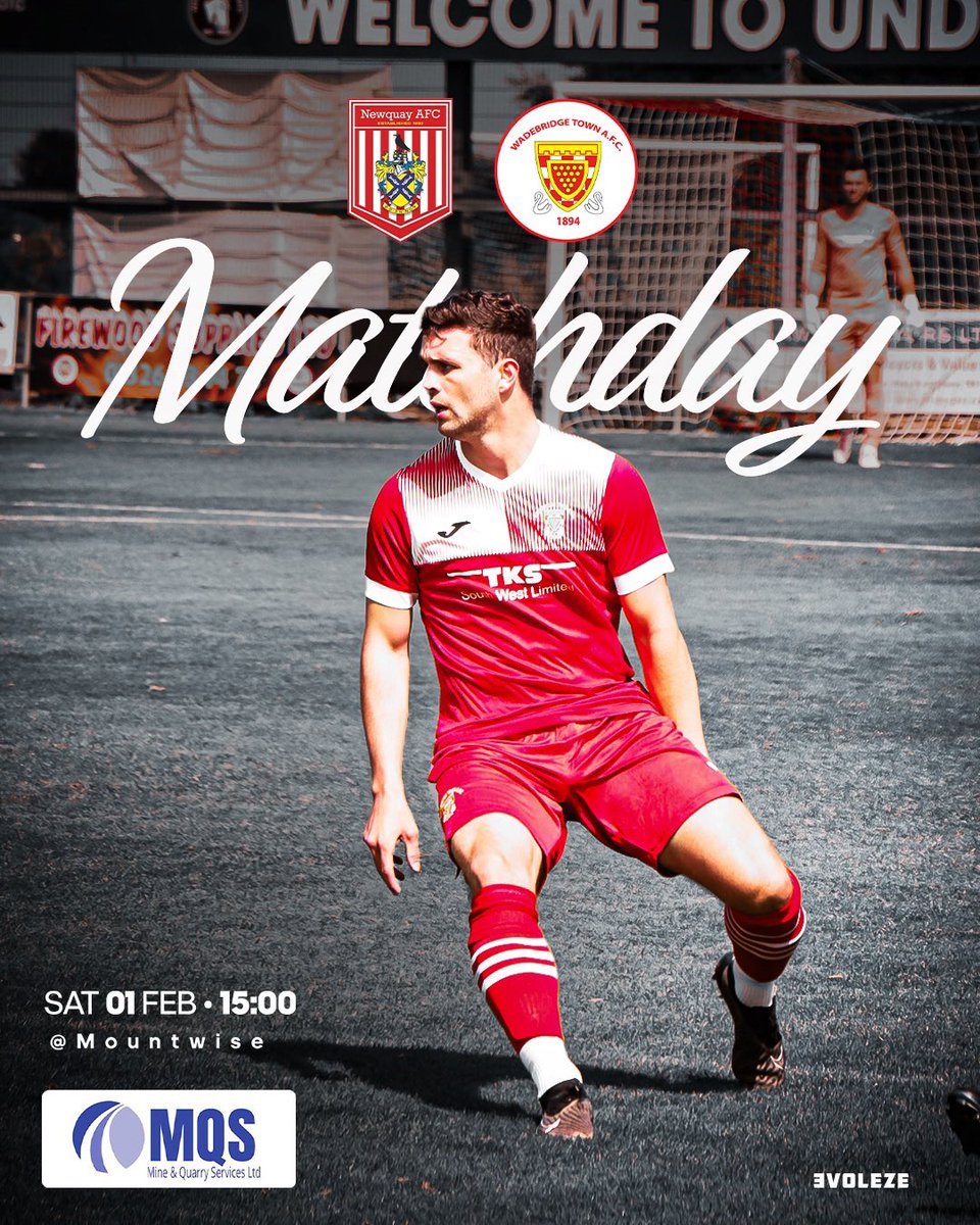 WadebridgeTown's tweet photo. It’s #MatchDay as the #1stTeam travel to the #Peppermints 

🆚 Away to @newquay_afc 
🏆 @swpleague 
📅 Saturday 01/02/25
📍 Mount Wise, TR7 2BU
🕒 3PM

#utbb #wadebridge #CmonYouBridgers  #CompassionateClub

@swpleague @swsportsnews @KJMsport57 @Cornishfootball @evoleze https://t.co/J5Q9Wd7v4t