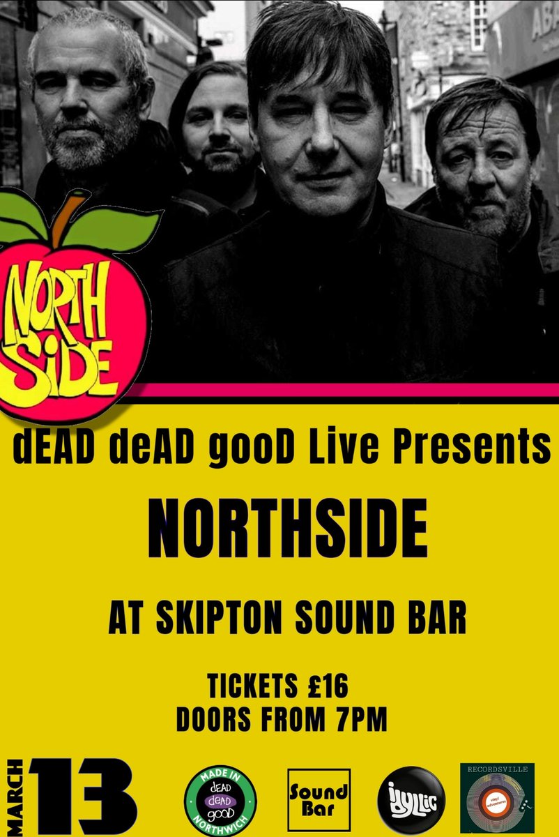 We are pleased to announce NORTHSIDE will be 'taking a trip to Skip' on March the 13th. Details on the Sound Bar website, plus tickets links
skiptonsoundbar.co.uk/events/northsi…

 #NORTHSIDE