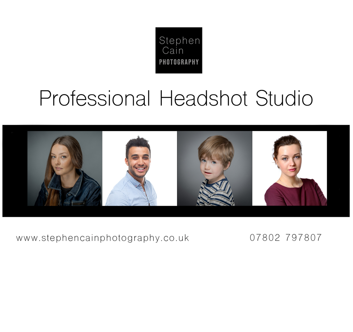 PROFESSIONAL HEADSHOT PROMOTION at £150 - Wrexham Studio

45 MINUTE STUDIO SESSION - 6 PROFESSIONALLY EDITED IMAGES

Provided quality headshots for children and adults who have gone onto greater things on TV Theatre and Advertising.

Online booking at - stephencainphotography.co.uk/booking