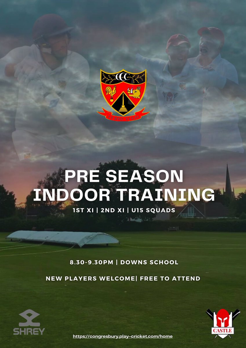 🗓️ Preparation for the season gets underway on Monday 3rd March!

🏏 1st XI, 2nd XI &amp; U15 Squads

🆕 Players Welcome!

🔴⚫️🔴 | #OneCong
