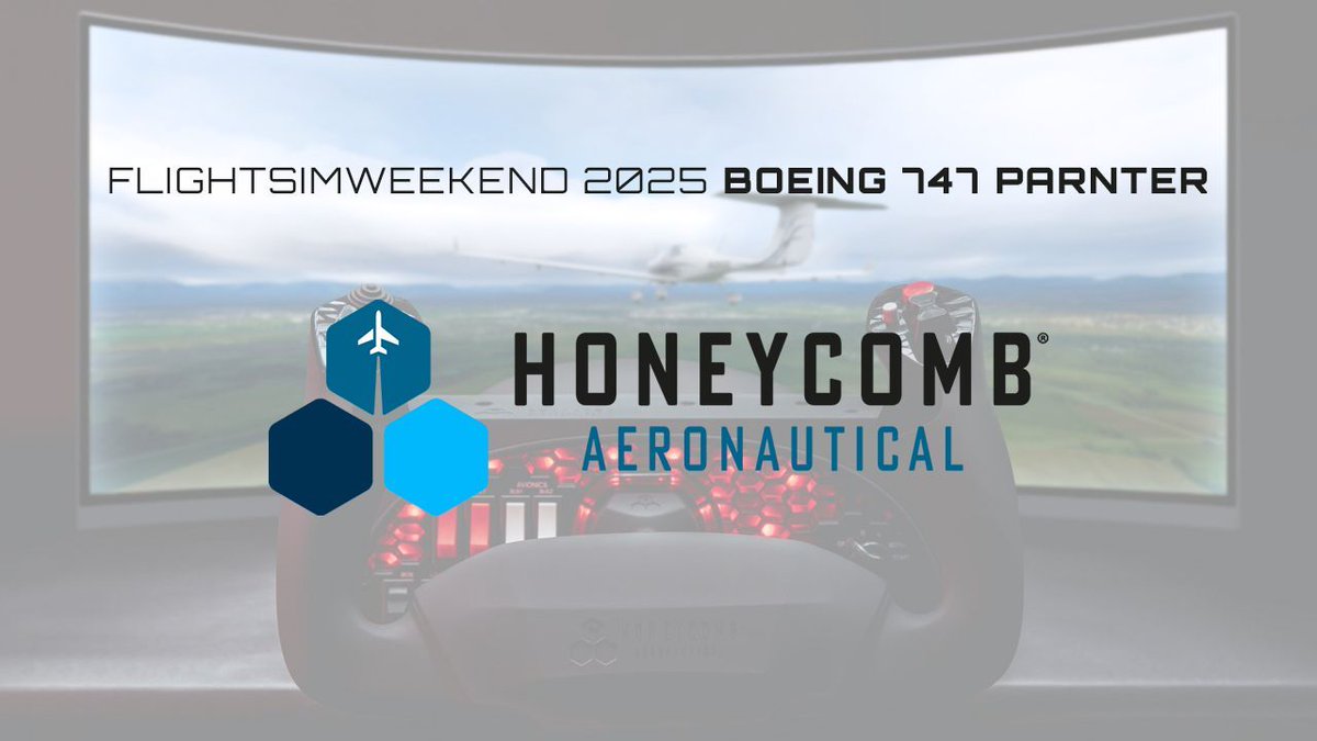 FSWeekendNL's tweet image. We’re thrilled to welcome Honeycomb Aeronautical as one of our Boeing 747 Partners for #FlightSimWeekend2025! 
Find out more about our partnership with Honeycomb on our website! buff.ly/4aLd2ub 

#honeycombaeronautical #fsweekend #aviodrome #flightsim #flightsimulator