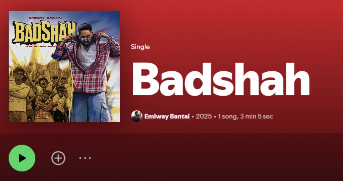 🚨Emiway Bantai New Drop 
💿“BADSHAH” 
from Bajis EP on 🗓️ 3 February 
Prod by Tony James 🔥 

Follow Share Retweet For Support 🙏❤️
#emiwaybantai
#badshah