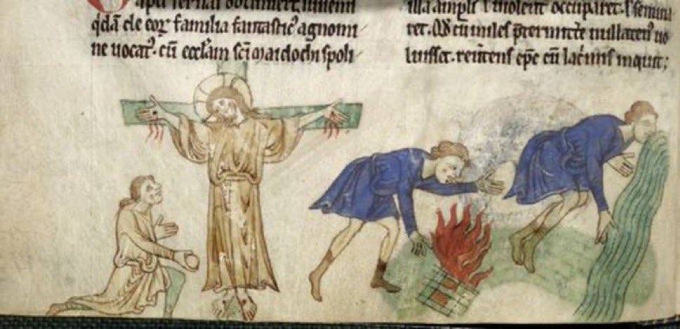 Beannachtaí na féile Bríde chughat!

St Brigid’s fire, from a manuscript of Gerald of Wales’ Topographia Hiberniae (Royal MS 13 B VIII, f.23v) held at the British Library.

The  fire was tended by a small group of nuns. The fire never went out.