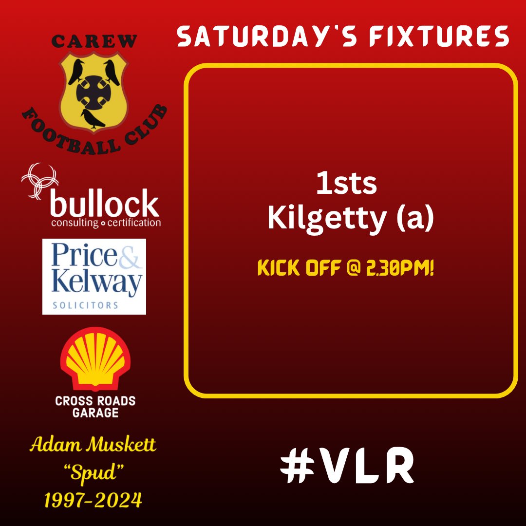 Today’s fixture ⚽️ just the one game today, good luck lads 🔴⚫️🟡 #VLR