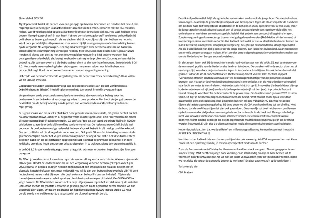 Inbreng Statendebat over #stikstofbeleid in <a href="/PSBrabant/">Provinciale Staten Noord-Brabant</a> Als we niet de juiste voorwaarden voor de #toekomst scheppen, lopen we het risico de volgende generatie #boeren te verliezen. En daar gaan we zoveel spijt van krijgen!