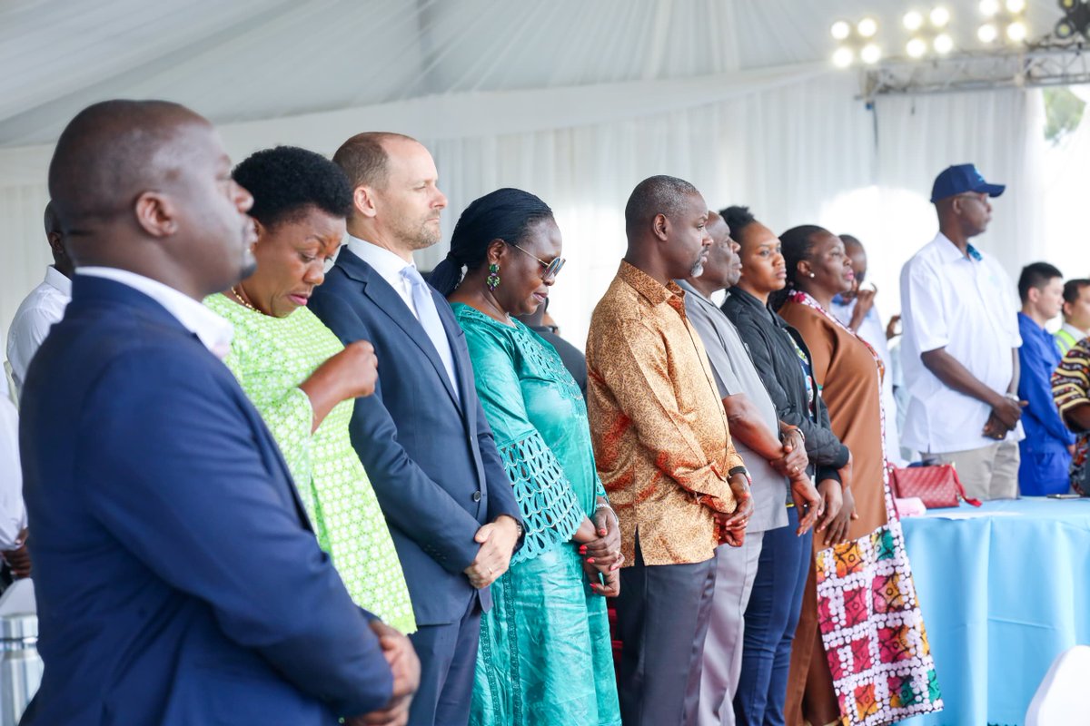 GovUganda's tweet photo. 𝐆𝐫𝐨𝐮𝐧𝐝𝐛𝐫𝐞𝐚𝐤𝐢𝐧𝐠 𝐂𝐞𝐫𝐞𝐦𝐨𝐧𝐲
The ground breaking ceremony of Orio Mini Hydro Power Project in Mitooma District is officially underway. The event is being officiated by Rt. Hon. Speaker of Parliament @Thomas_Tayebwa, alongside Energy Ministers @NankabirwaRS, @PNyamutoro & Hon. Sidronius Opolot Okaasai. #OpenGovUg