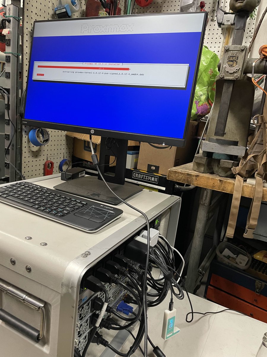 A contingent of Orange County hackers descended upon the 23b Shop for a  night of installing a portable Proxmox cluster with me. How else would  you spend a Friday evening?