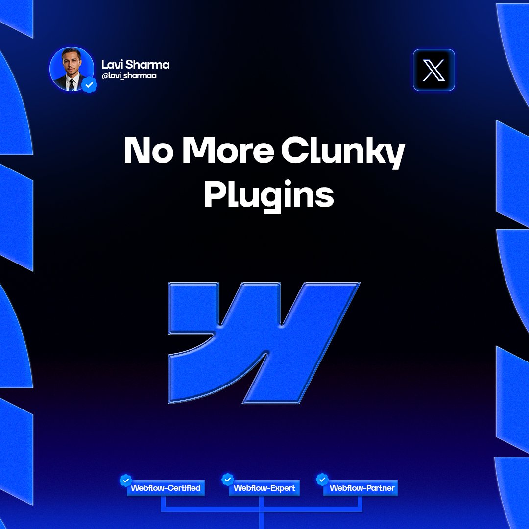 lavi_Sharmaa's tweet photo. No More Clunky Plugins

Stop patching WordPress sites with endless plugins.

→ Webflow handles design &amp; hosting
→ No third-party dependencies
→ Faster, smoother, secure

The all-in-one solution for modern sites.
#WebDesign #NoCode #WebflowPower https://t.co/p1uget37Rj