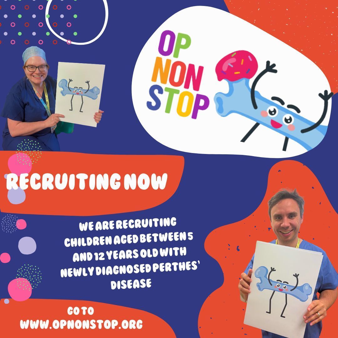 OpNonSTOP is enrolling children with new Perthes disease throughout the UK. 

Together, we'll overcome the uncertainty for families &amp; clinicians   . 

OpNonSTOP.org 

<a href="/BritOrthopaedic/">BOA</a> <a href="/Oxford_Trauma/">Oxford Trauma and Emergency Care</a> <a href="/NIHRresearch/">National Institute for Health and Care Research</a> <a href="/Oxford_Trauma/">Oxford Trauma and Emergency Care</a> <a href="/BSCOS_UK/">British Society for Children’s Orthopaedic Surgery</a> <a href="/bota_uk/">BOTA</a> #Perthes