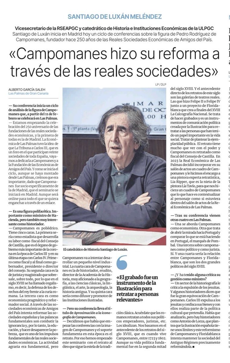 El catedrático Emérito del <a href="/DUlpgc/">Departamento de Ciencias Históricas ULPGC</a>, Dr. Santiago de Luxán inicia un ciclo de conferencias sobre la figura de Campomames.