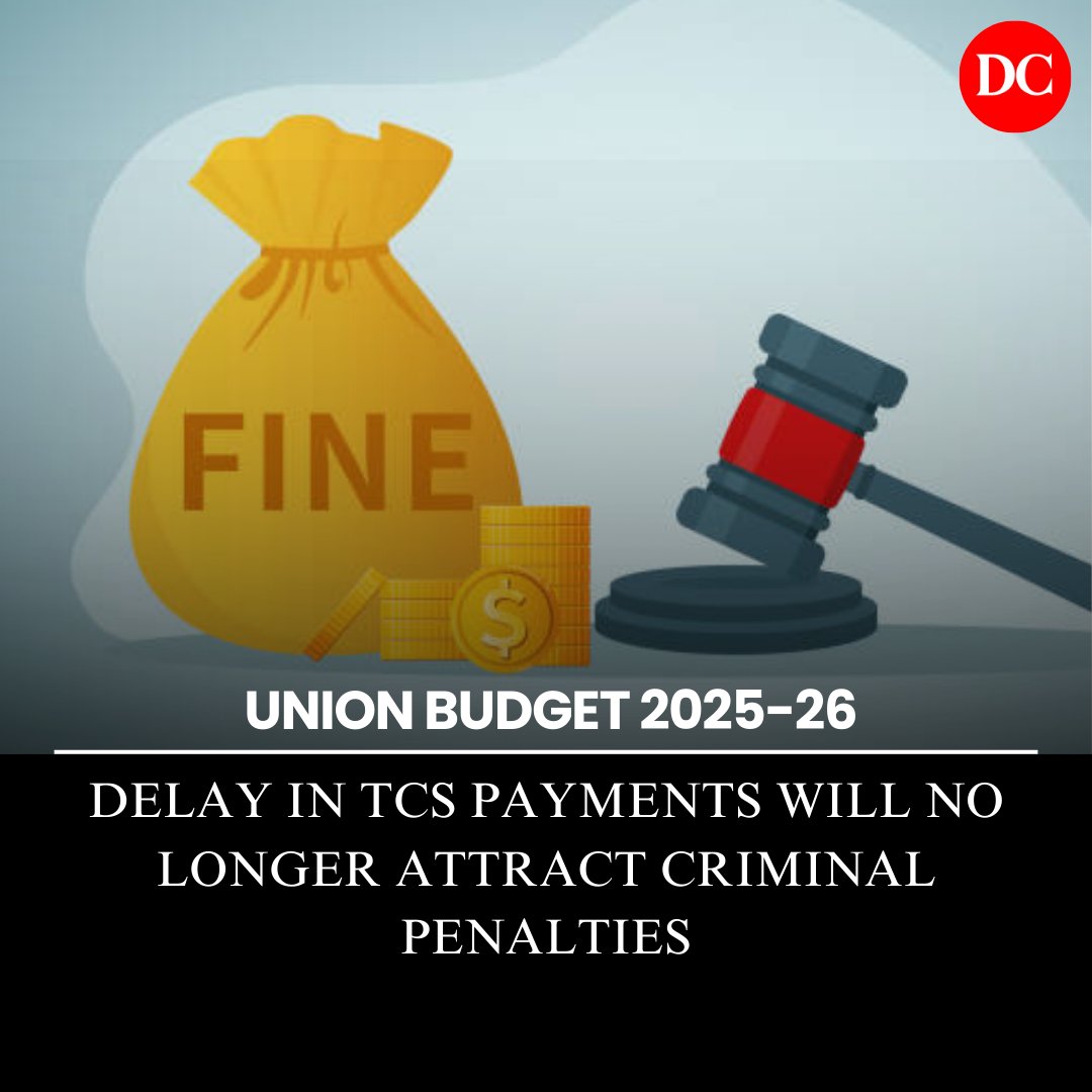 DeccanChronicle's tweet image. In a significant relief for taxpayers, delays in TCS payments will no longer attract criminal penalties under Budget 2025-2026.

#Budget2025 #TCSUpdate #TaxRelief #FinancialReforms #EconomicGrowth