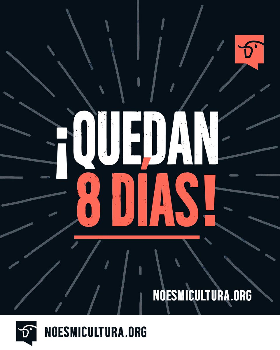 ⏰️ 8 DÍAS para finalizar la recogida de firmas de la ILP #NoEsMiCultura

🚀 Únete a esta recta final, te necesitamos para seguir recogiendo firmas hasta el último segundo.

Noesmicultura.org/voluntariado ✍️