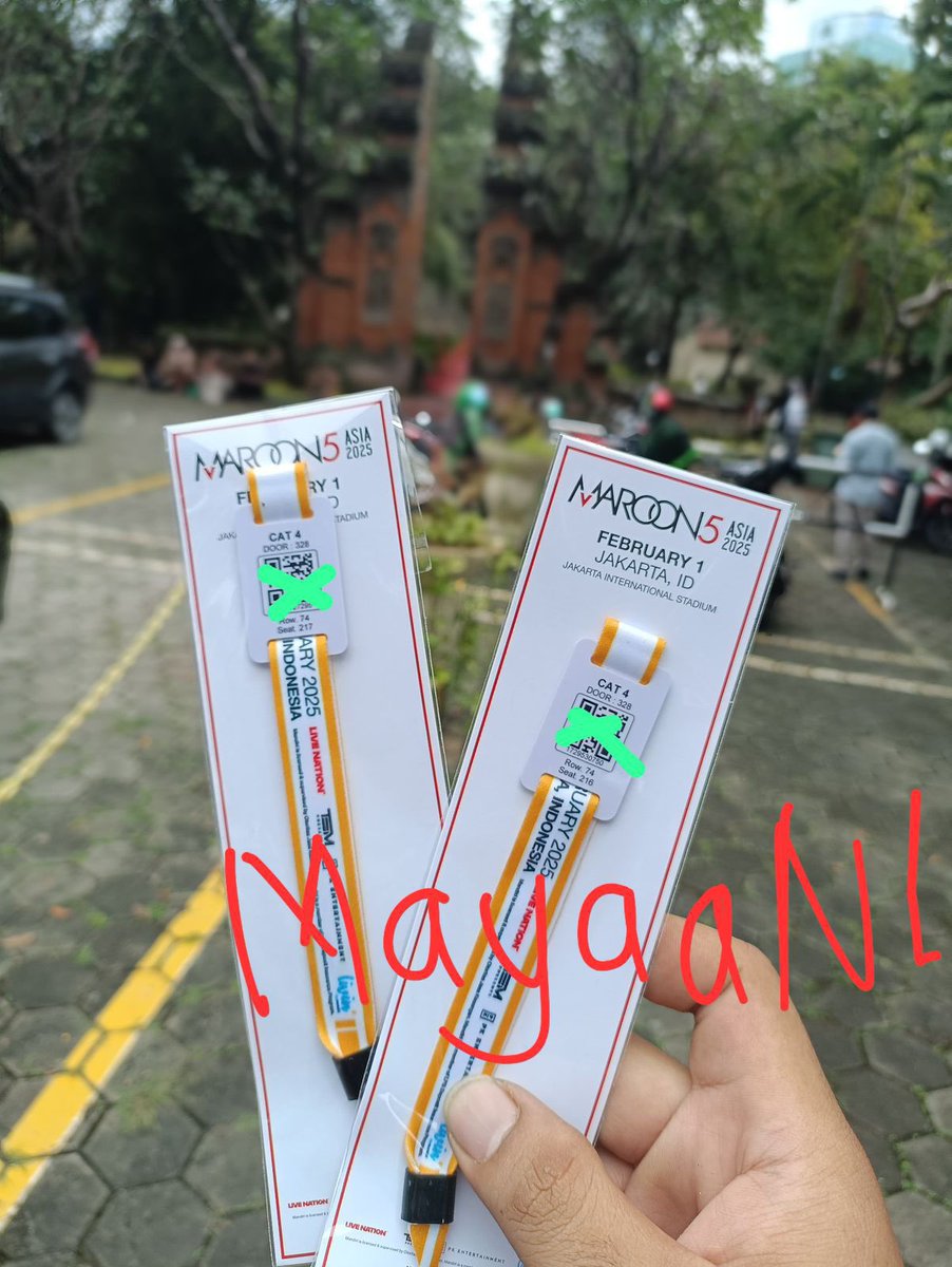 MayaaNL's tweet photo. Wts tiket maroon 5 in jakarta 2025 cat 4 (2tix sebelahan)

Harga murah underprice

Cod vanue sudah dengan WB
Area jaktim (rawamangun)
Wtb wts maroon 5 jkt 
#jualtiketmaroon5 #wtsmaroon5jkt #zonauang https://t.co/MvPIkY7HiP