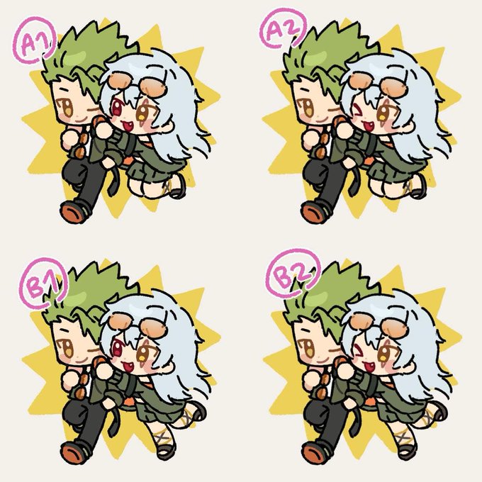 ไปจ้างนักวาดมา แล้วนักวาดส่งมาให้เลือก 4 แบบ ถึงขั้นต้องทักไปหาพี่ว่าช่วยด้วย ฮืออ น่ารักทุกอัน TT อั๊กกี้ แฟนน่ารักอ่ะ 